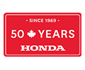 Overlaying the video is a red licence plate that reads: Since 1969 – 50 Years – Honda