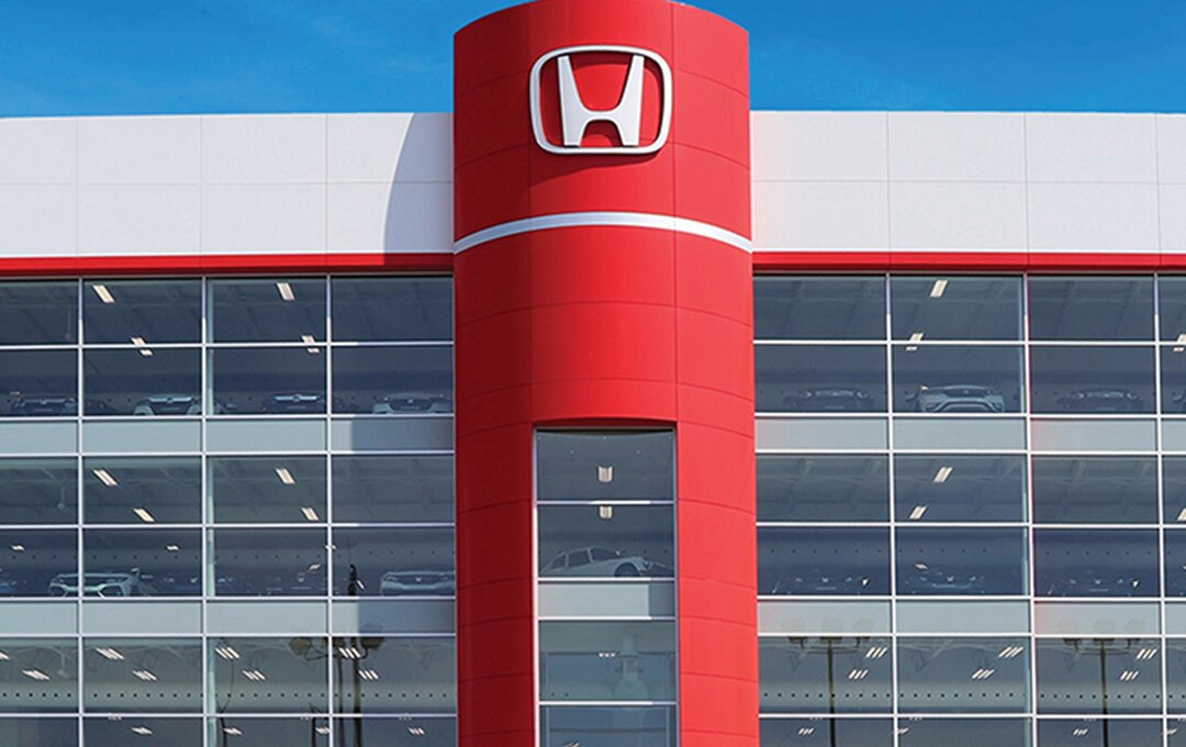 Honda dealership exterior. 